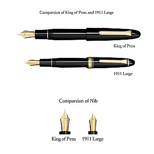 Caneta-tinteiro Sailor 1911 King of Pens Resina Preta GT