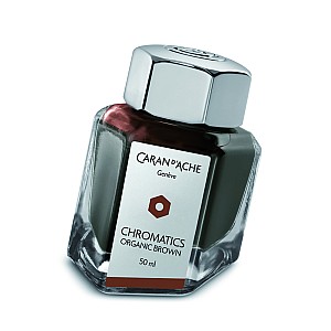 Organiczny brązowy atrament Caran d'Ache Chromatics - butelka z atramentem 50 ml