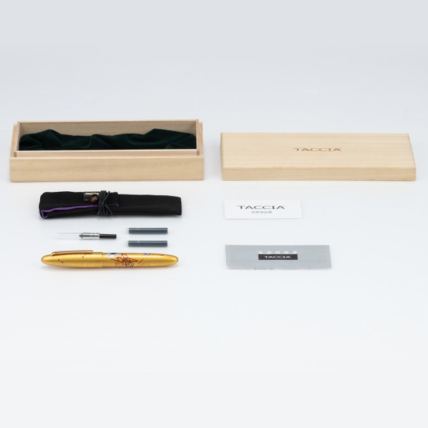 Taccia Kin-ji Maki-e Urushi Gyoku-in Biwa Pluma estilográfica