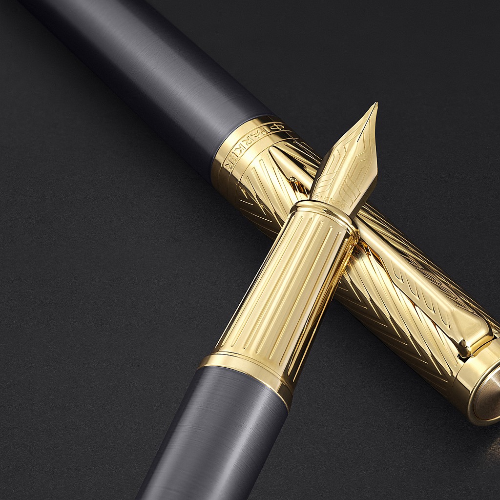 Parker Ingenuity Pioneers Collection Arrow Grey Lacquer GT Fountain pen ...