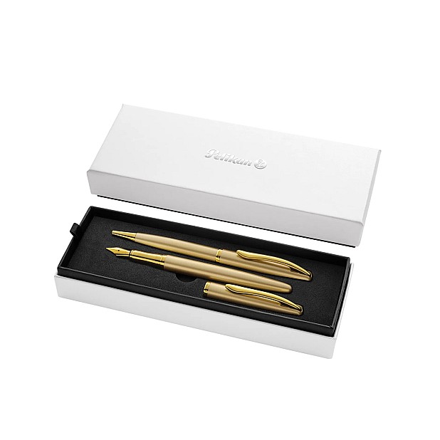 Pelikan Jazz Noble Elegance Gold Ballpoint and Fountain pen Set