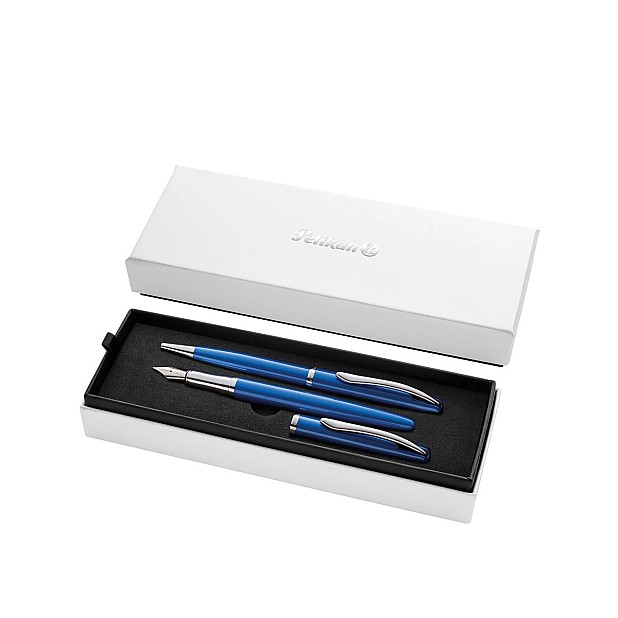 Pelikan Jazz Noble Elegance Sapphire Blue Ballpoint and Fountain pen Set