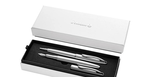 Pelikan Jazz Noble Elegance Silver Ballpoint and Fountain pen Set