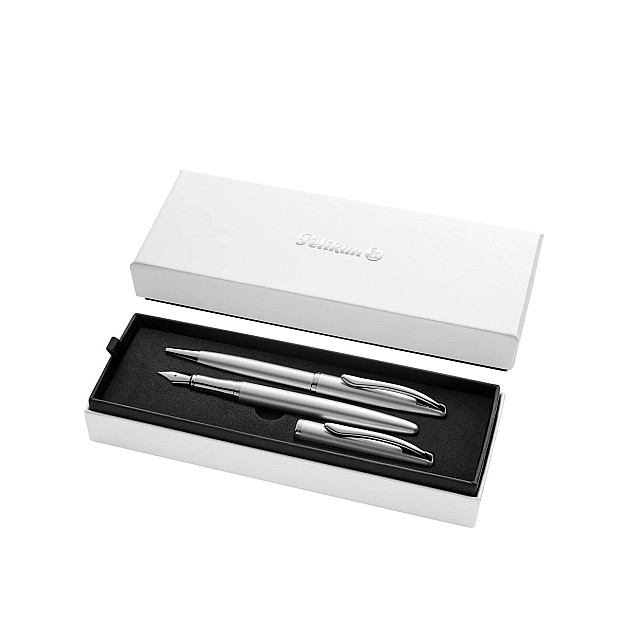 Pelikan Jazz Noble Elegance Silver Ballpoint and Fountain pen Set