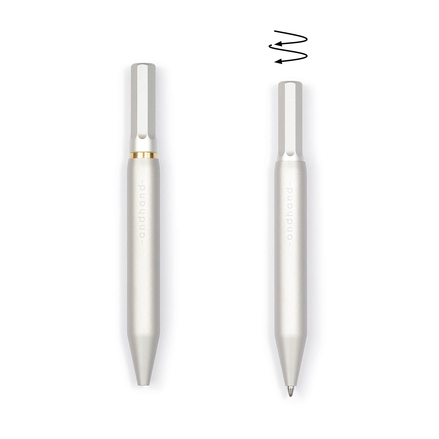 Andhand Method Mini Silver Lustre Ballpoint Andhand Method Mini Silver Lustre Ballpoint