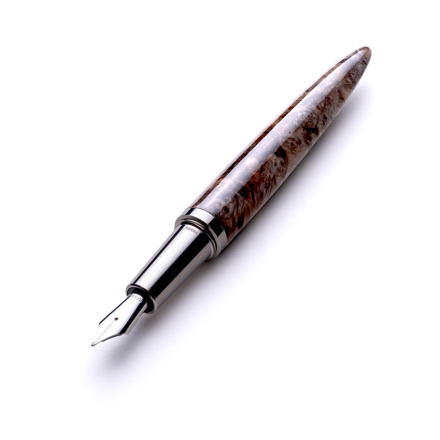 Ashera Aeon Dark Buckeye Burl Pluma estilográfica
