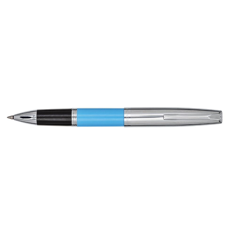 Aurora Duo Cart Light Blue and Chrome Rollerball Aurora Duo Cart Light Blue and Chrome Rollerball