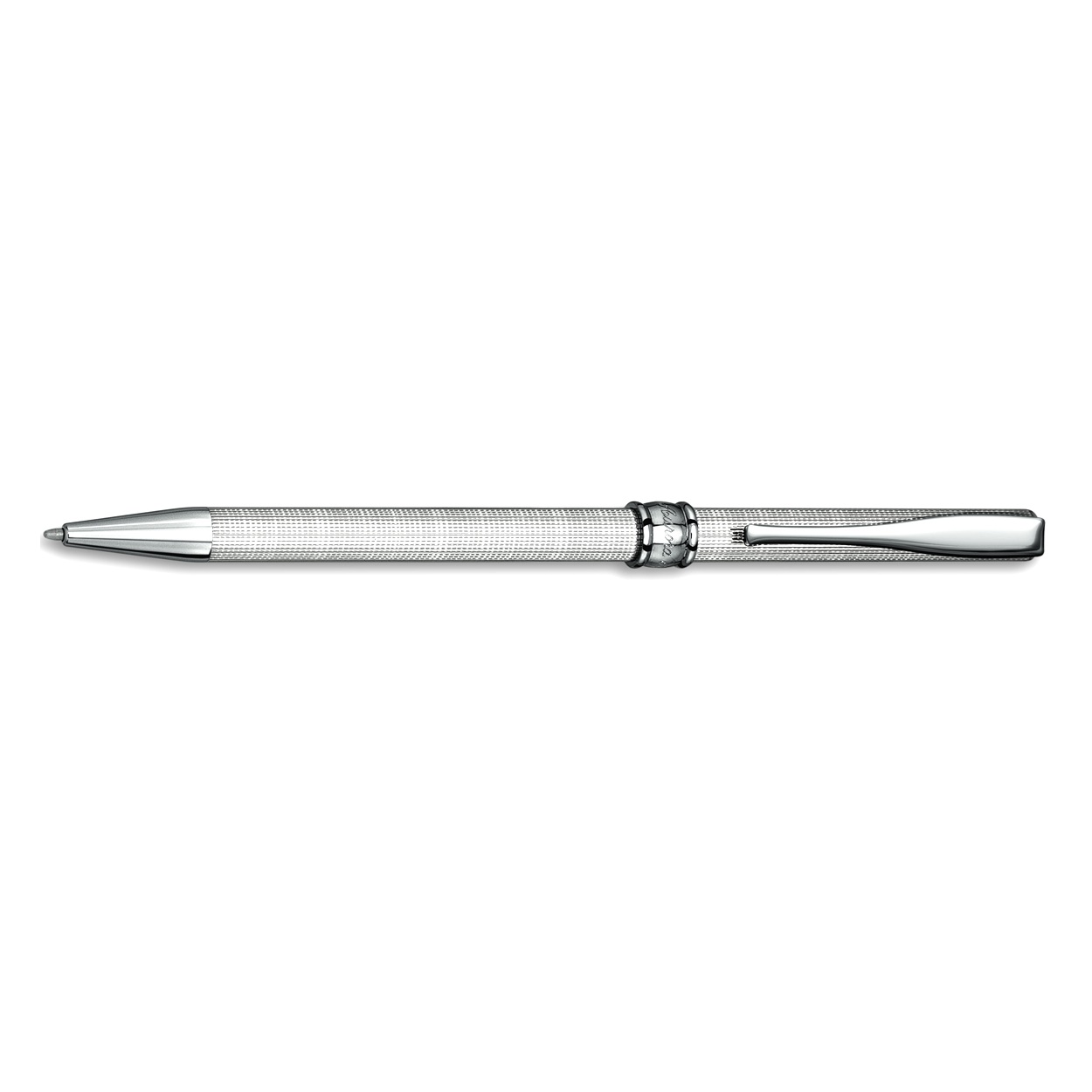 Aurora Magellano Solid Sterling Silver Barley Guilloche Ballpoint