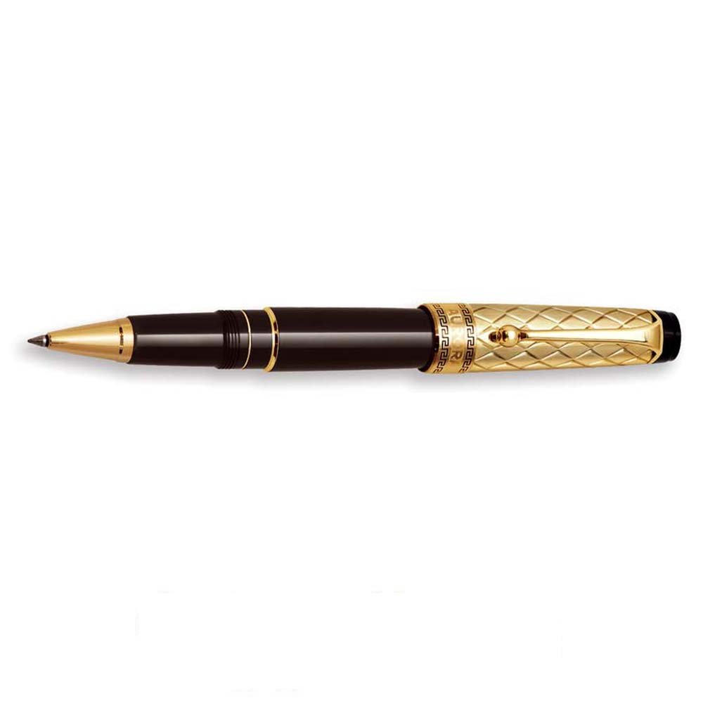 Aurora Optima Riflessi Black and Gold Rollerball