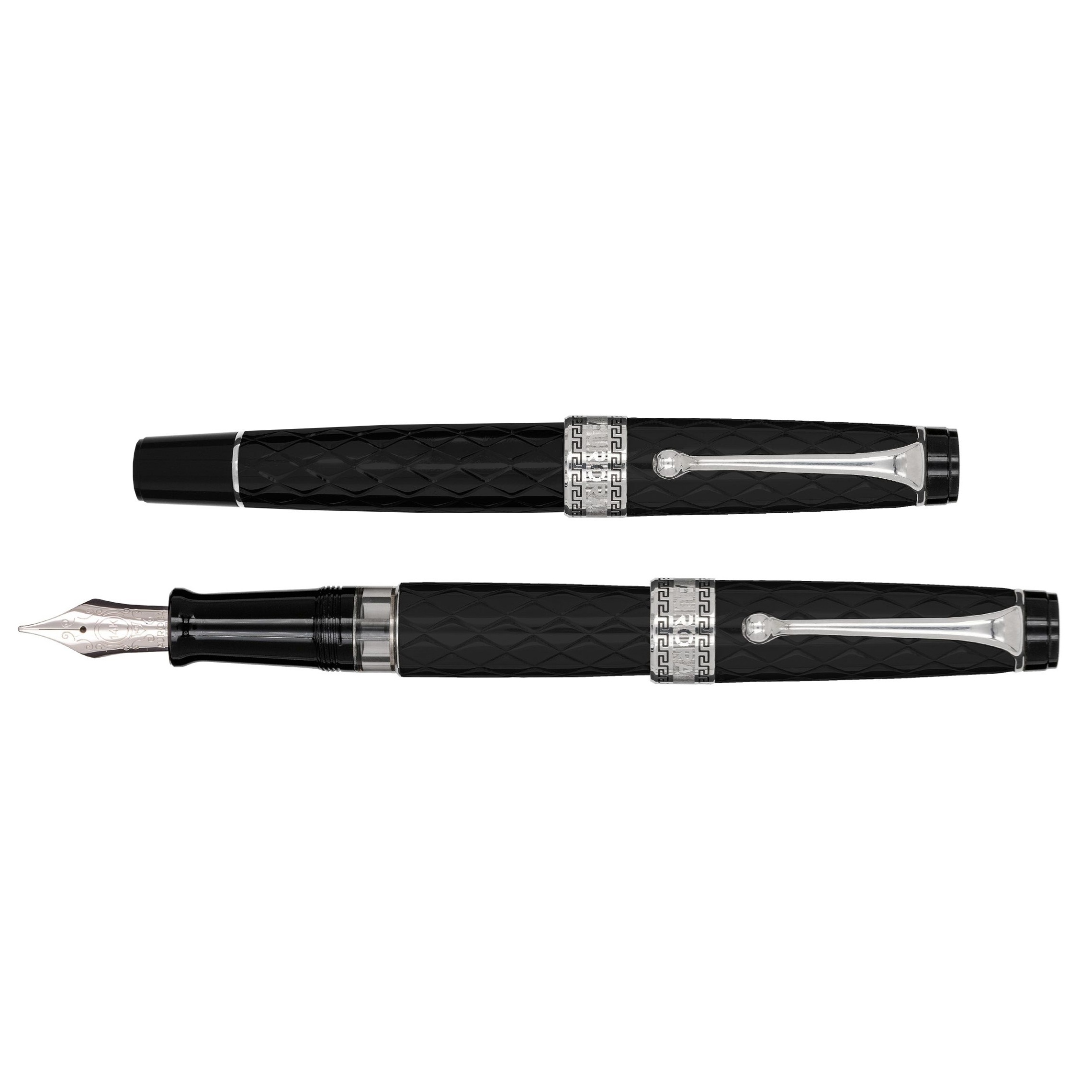 Aurora Optima Rombo Guilloché Black CT Fountain pen