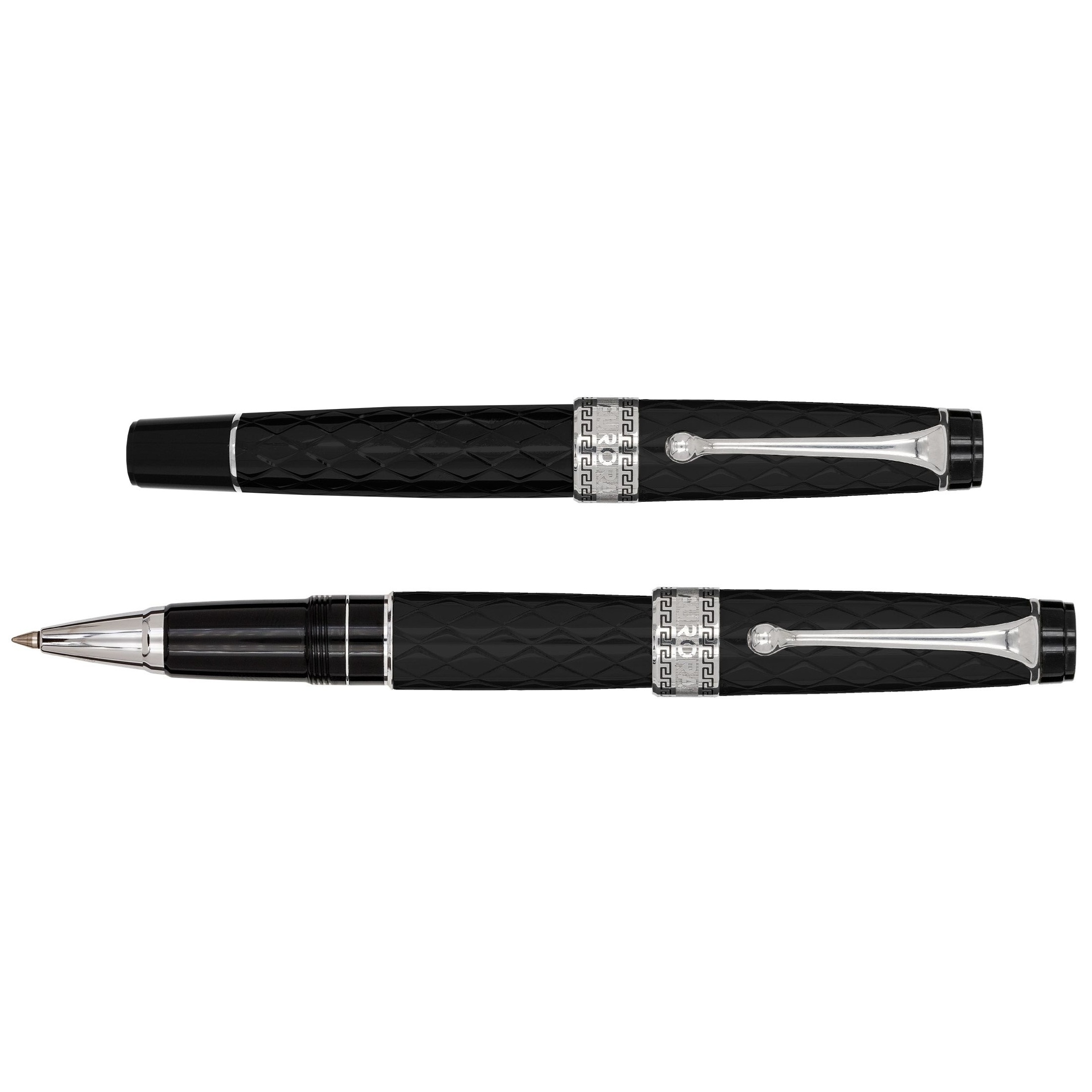 Aurora Optima Rombo Guilloché Black CT Rollerball