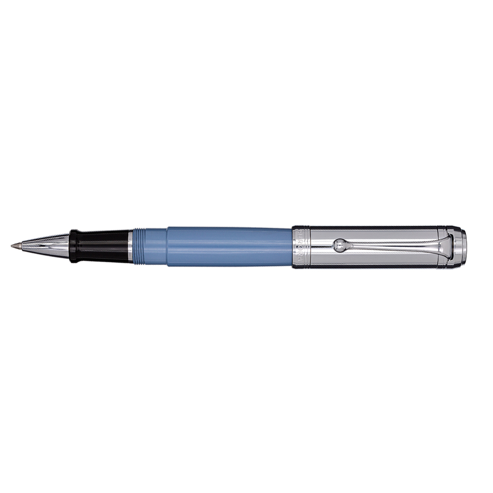 Aurora Talentum Light Blue and Chrome Big Rollerball - Rollerball