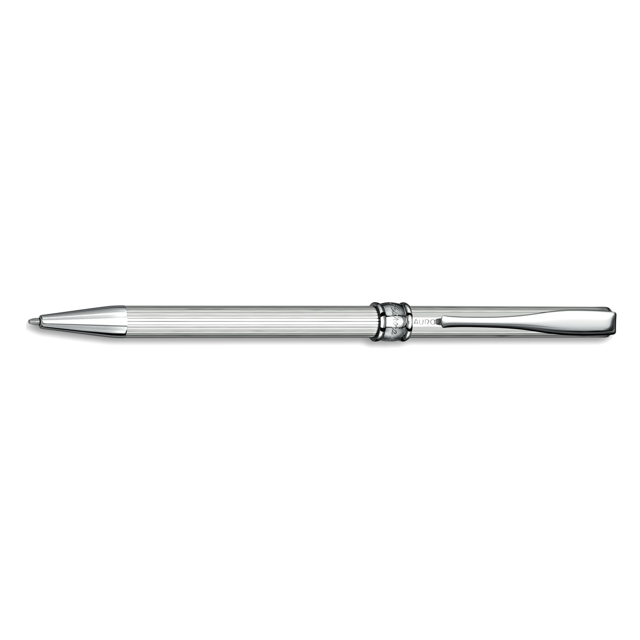 Aurora Magellano Solid Sterling Silver Linear Guilloche Balpen