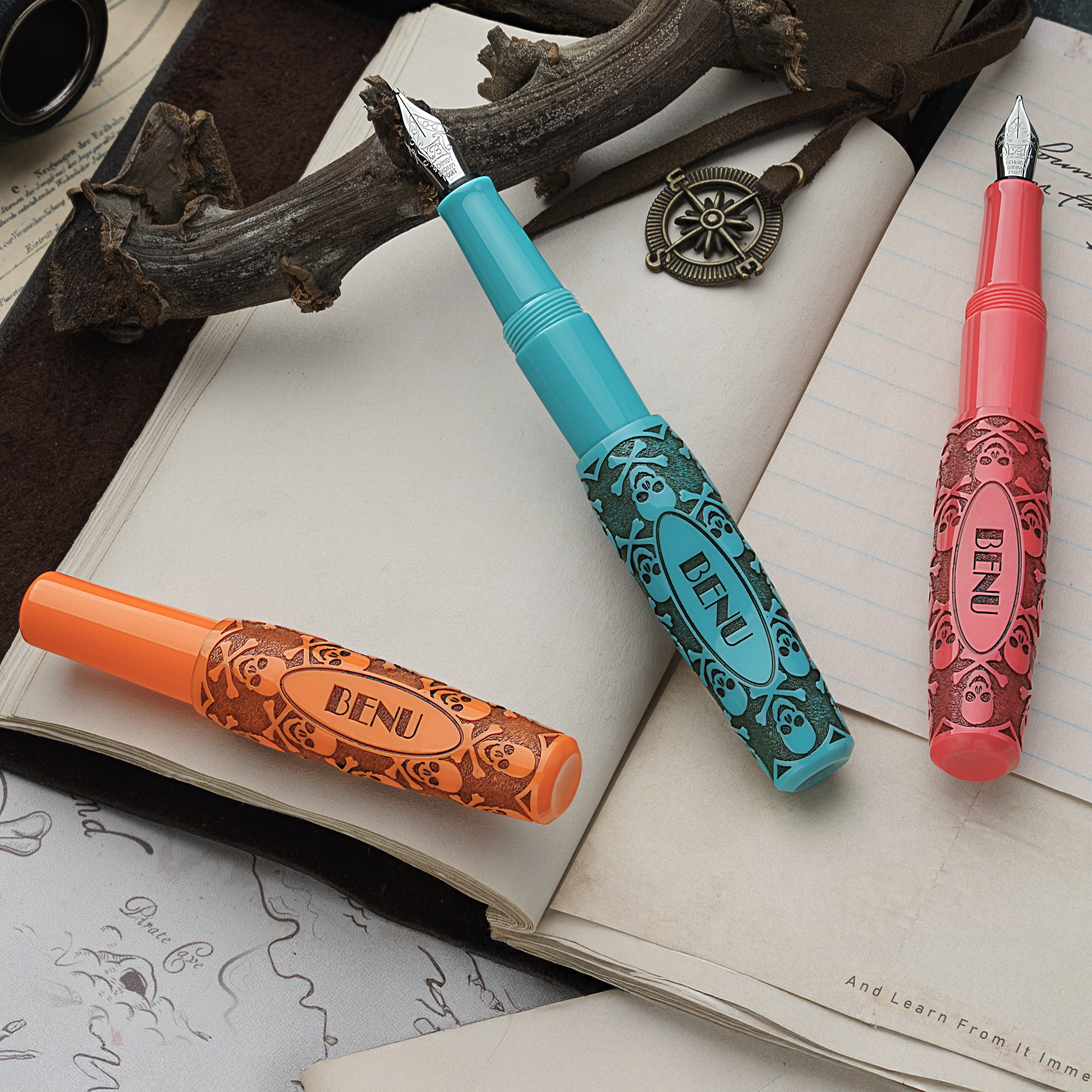 Benu Pixie Jolly Roger Vintage ST Pocket Fountain pen Set Benu Pixie Jolly Roger Vintage ST Pocket Fountain pen Set