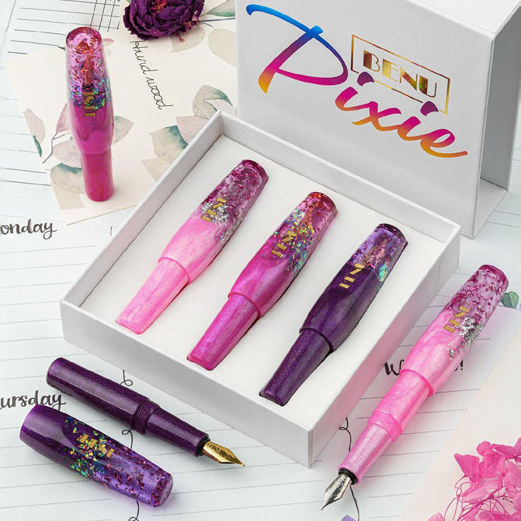 Benu Pixie Magenta Madness Pocket Fountain pen Set