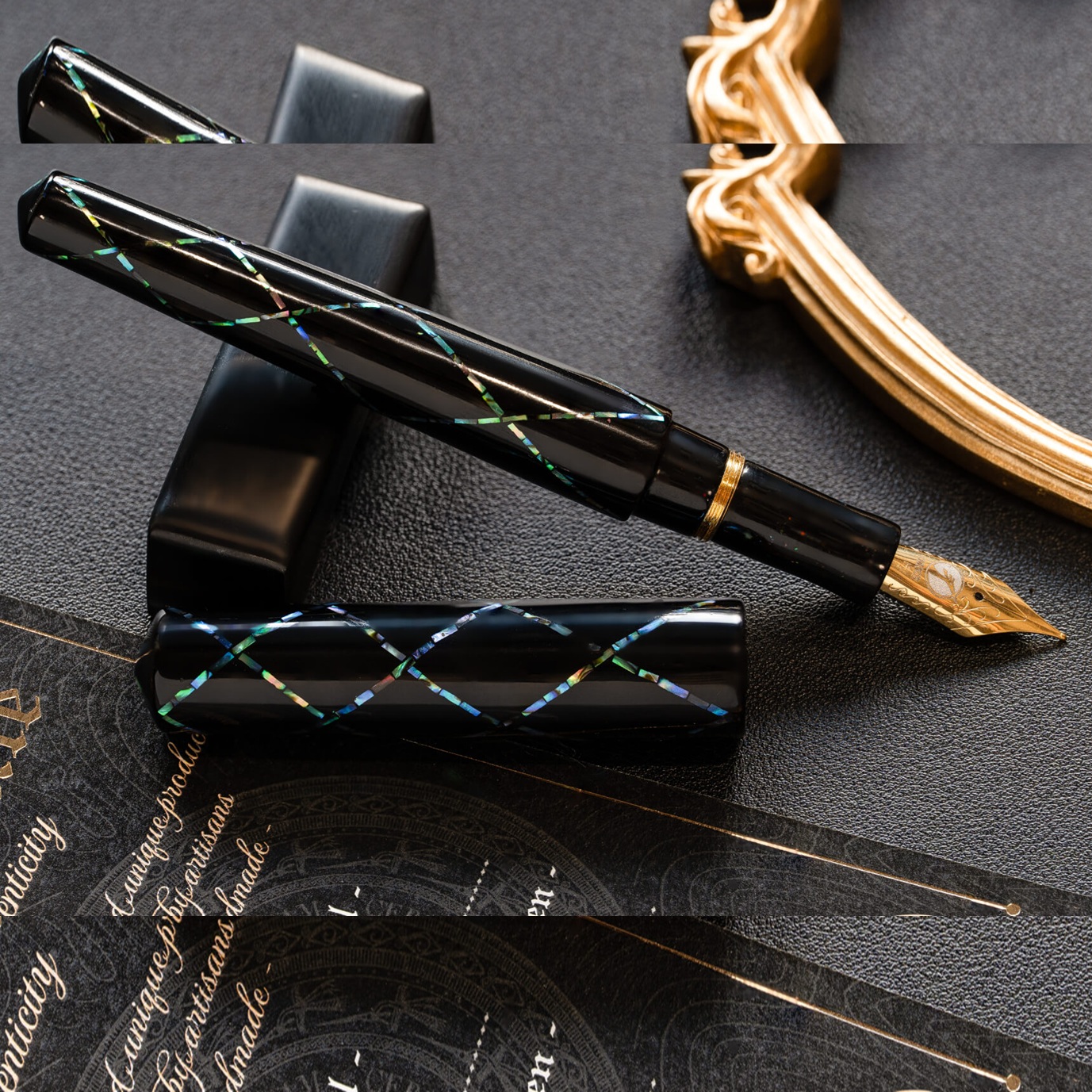 ConCoPens Mother-of-Pearl Lacquer Inlay Aurora X Stylo Plume