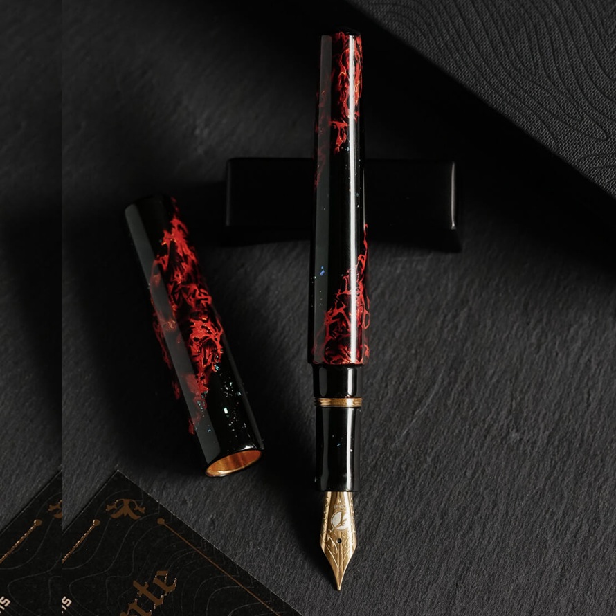 ConCoPens Vietnamese Lacquer Inferno Plumo Estilográfica