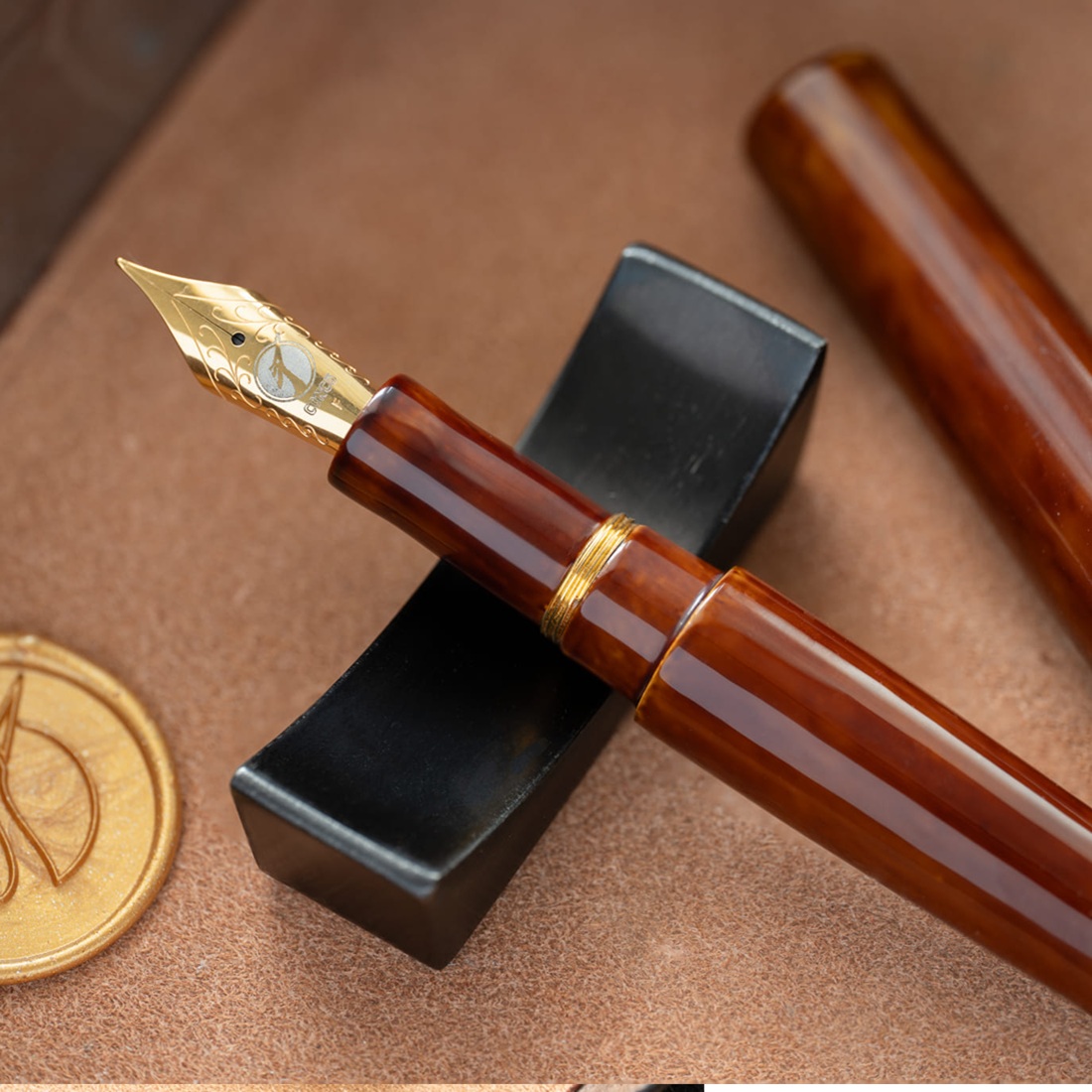 ConCoPens Vietnamese Lacquer Mộc Brown  Stylo Plume