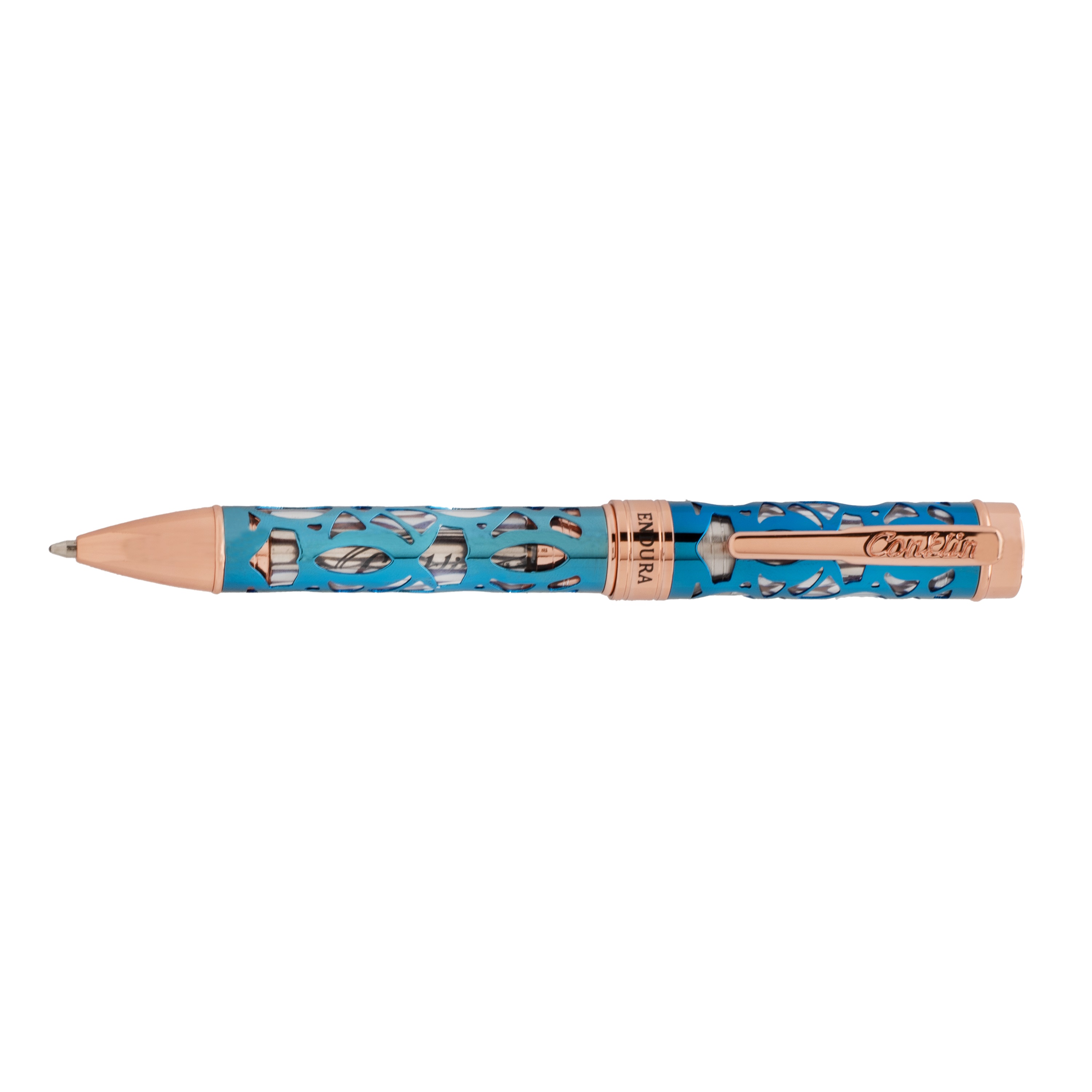 Conklin Endura Deco Crest Demo Blue Rose Gold Ballpoint