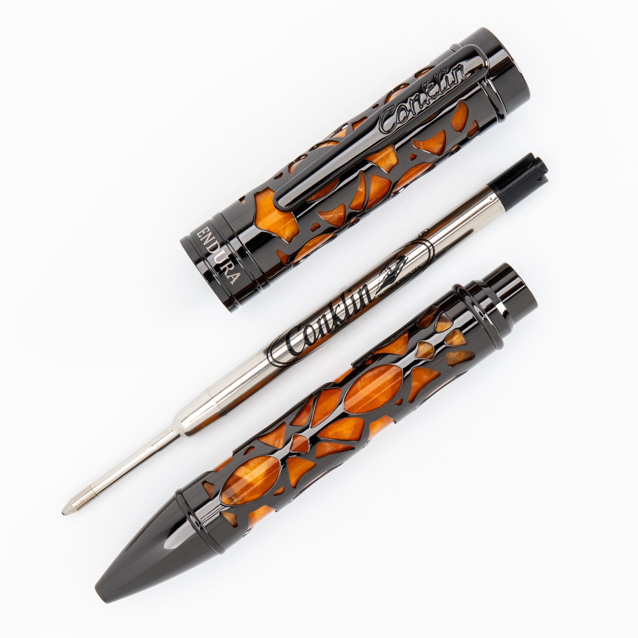 Conklin Endura Deco Crest Demo Orange Black Ballpoint Conklin Endura Deco Crest Demo Orange Black Ballpoint