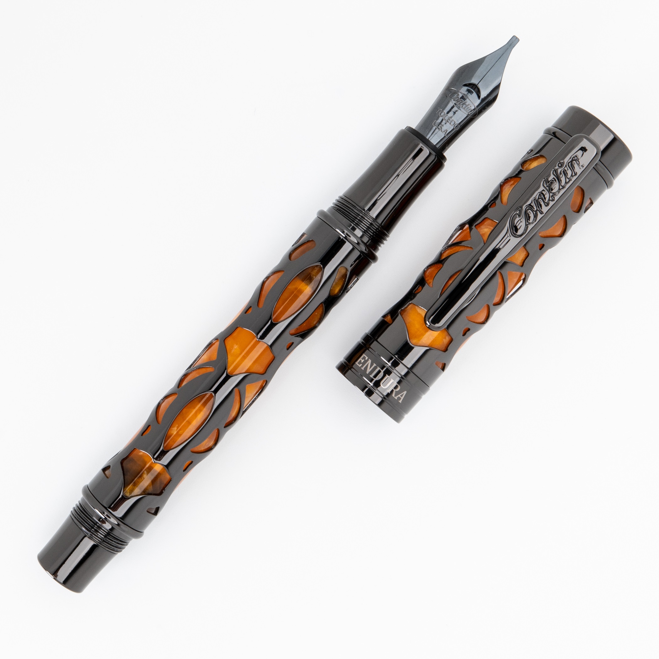 Conklin Endura Deco Crest Demo Orange Black Fountain pen Conklin Endura Deco Crest Demo Orange Black Fountain pen