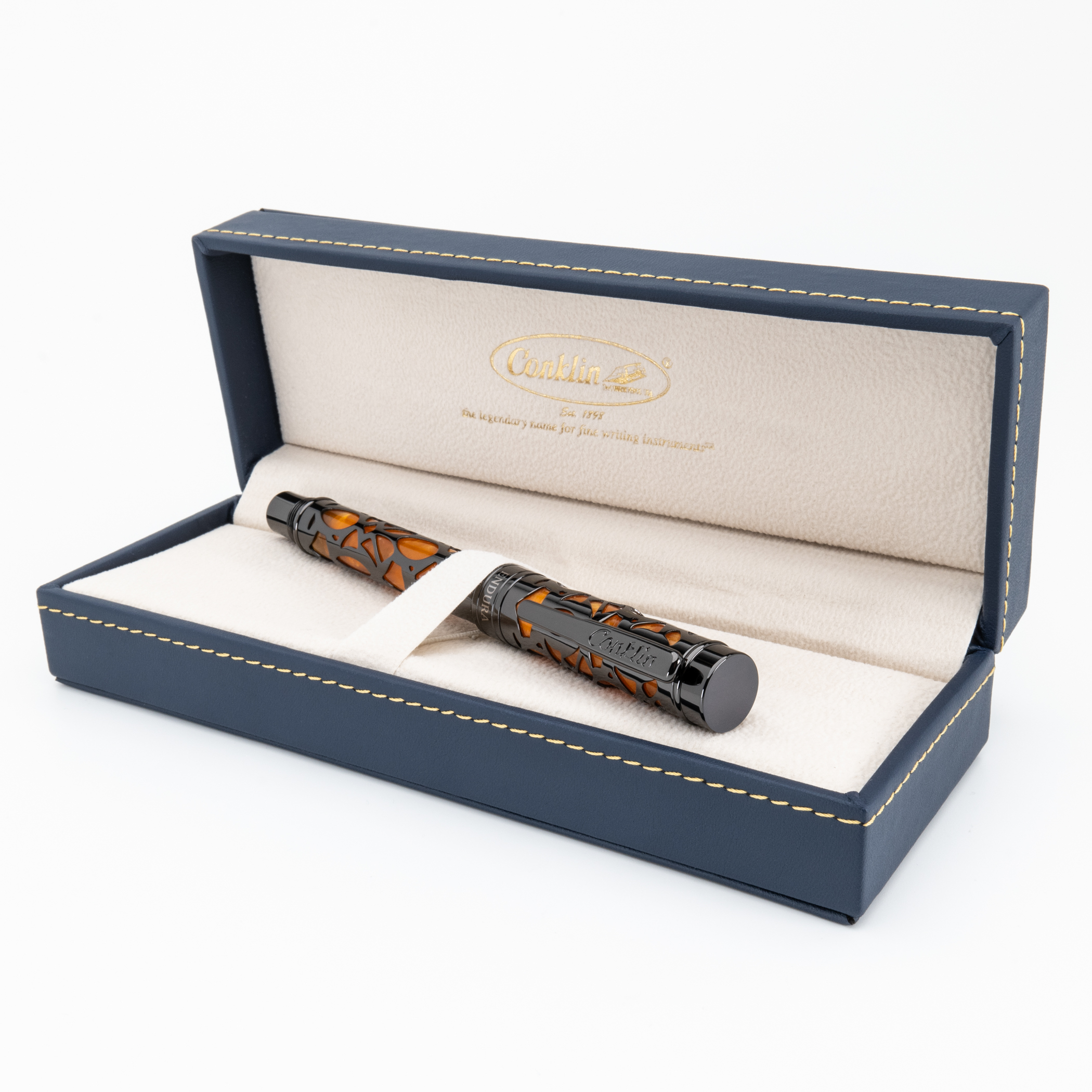 Conklin Endura Deco Crest Demo Orange Black Fountain pen Conklin Endura Deco Crest Demo Orange Black Fountain pen