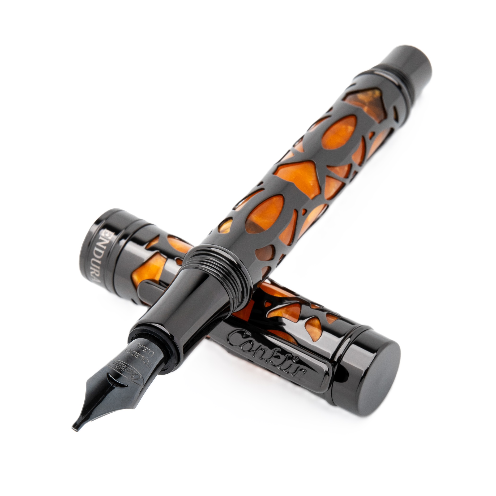 Conklin Endura Deco Crest Demo Orange Black Fountain pen Conklin Endura Deco Crest Demo Orange Black Fountain pen