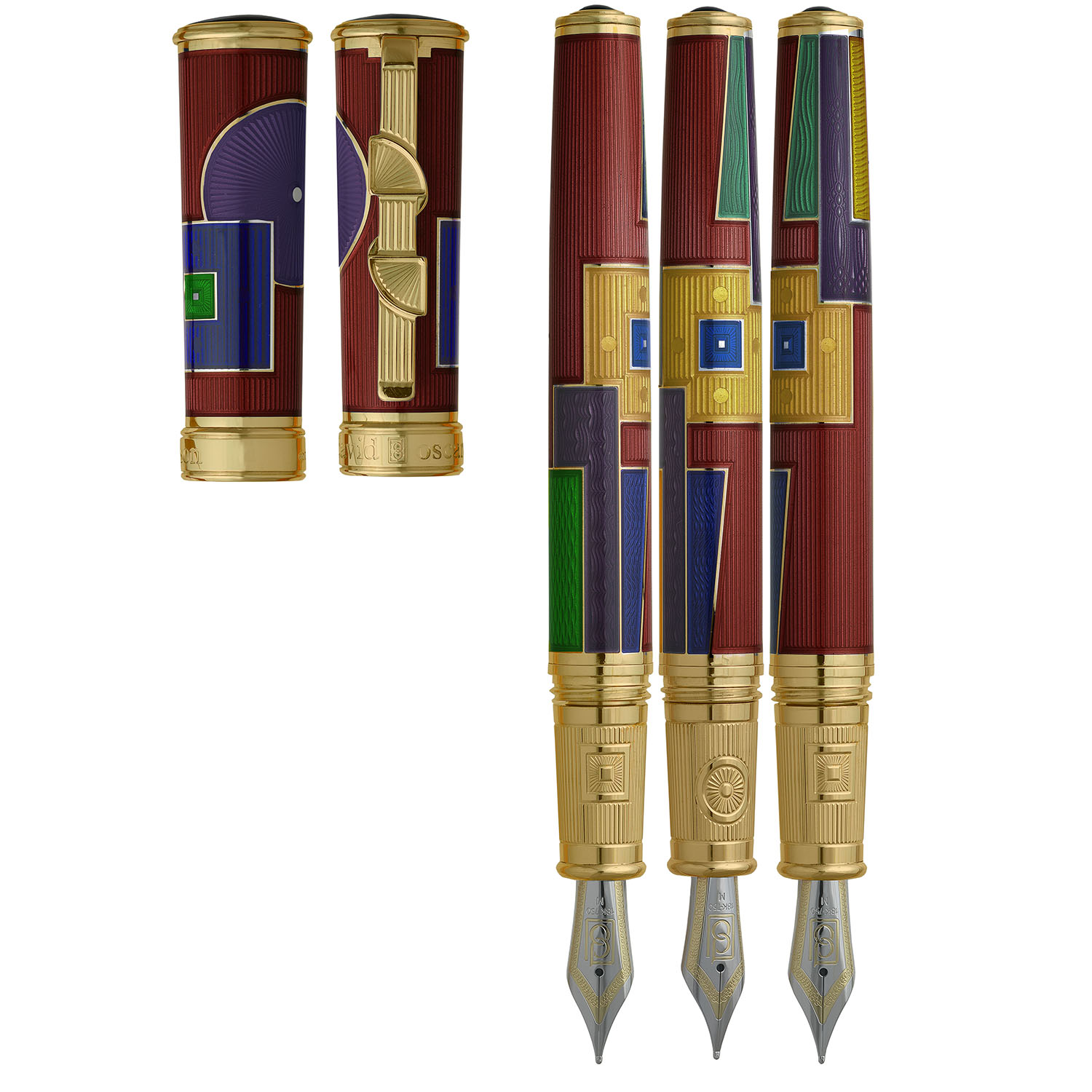 David Oscarson 15th Anniversary American Art Deco Red GT Fountain pen David Oscarson 15th Anniversary American Art Deco Red GT Fountain pen