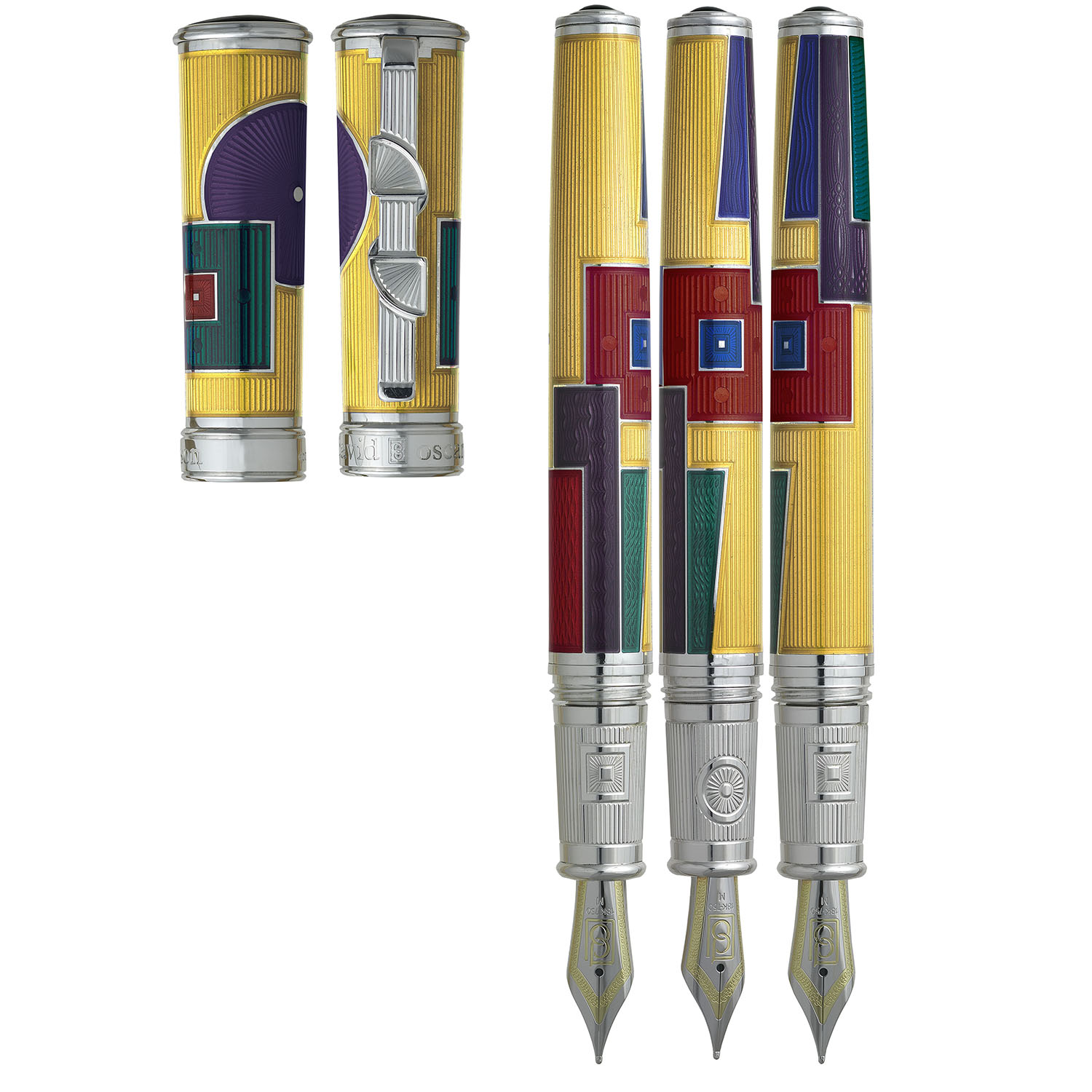 David Oscarson 15th Anniversary American Art Deco Yellow ST Fountain pen David Oscarson 15th Anniversary American Art Deco Yellow ST Fountain pen
