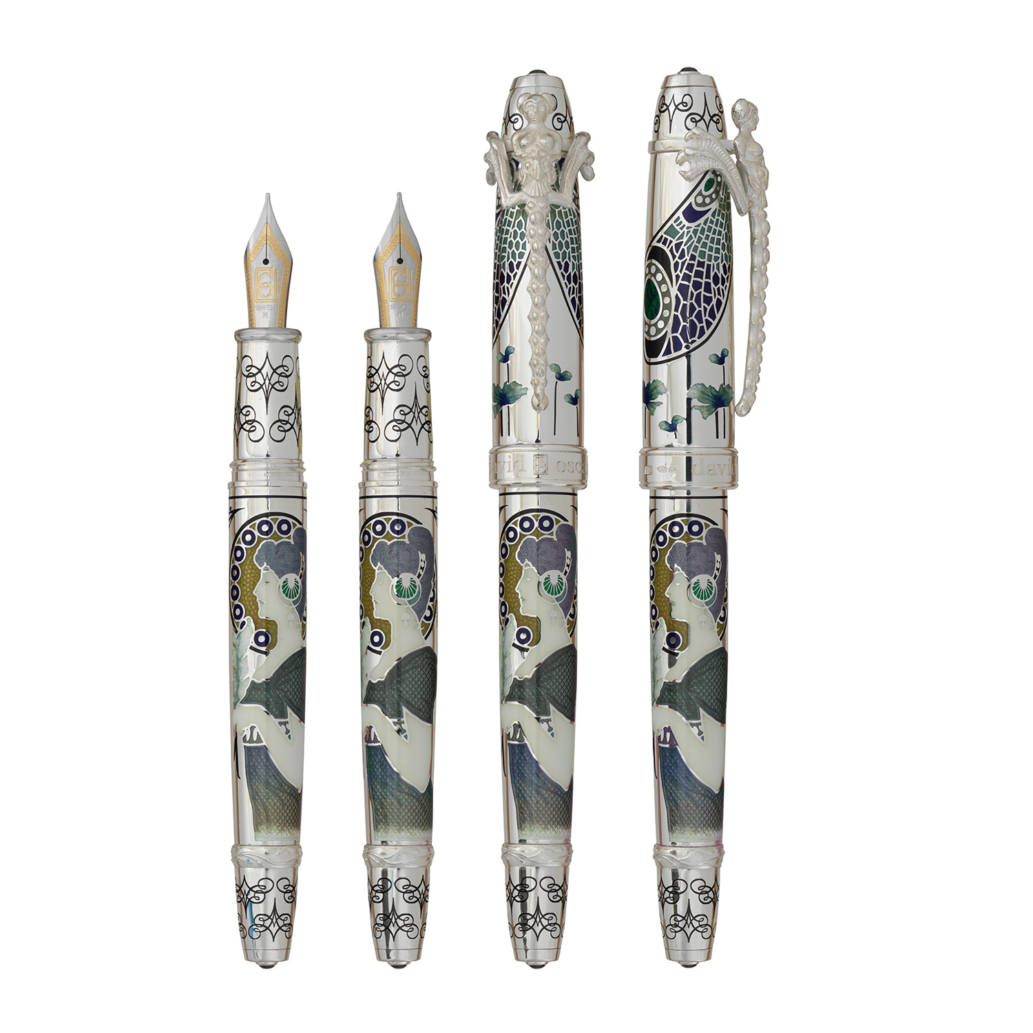 David Oscarson 25th Silver Anniversary Slate Turquoise Caneta de tinta permanente