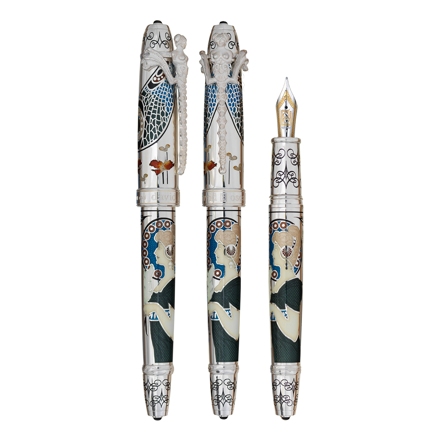 David Oscarson 25th Silver Anniversary Onyx Black Fountain pen