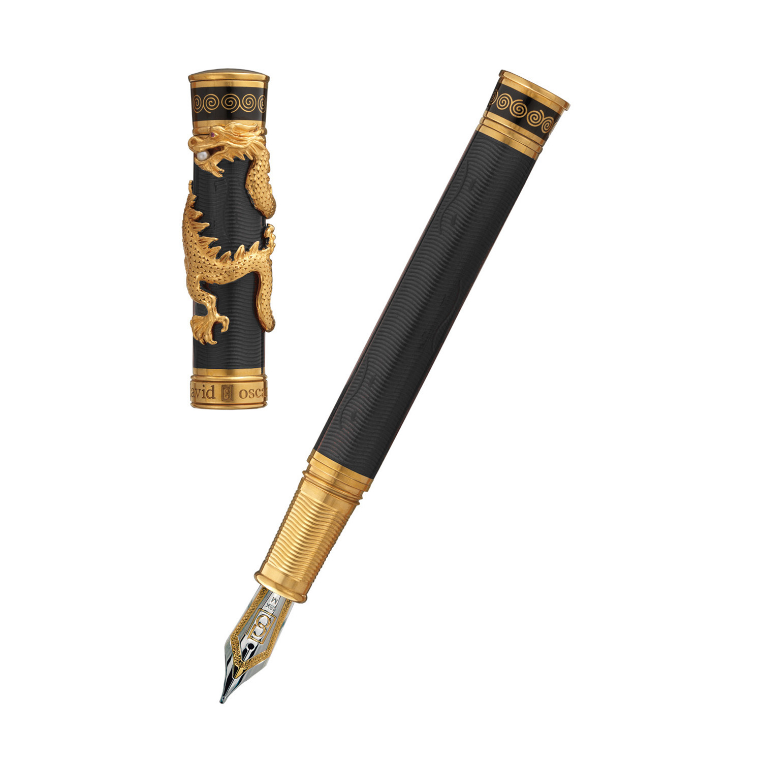 David Oscarson Black Water Dragon Black GT Fountain pen David Oscarson Black Water Dragon Black GT Fountain pen