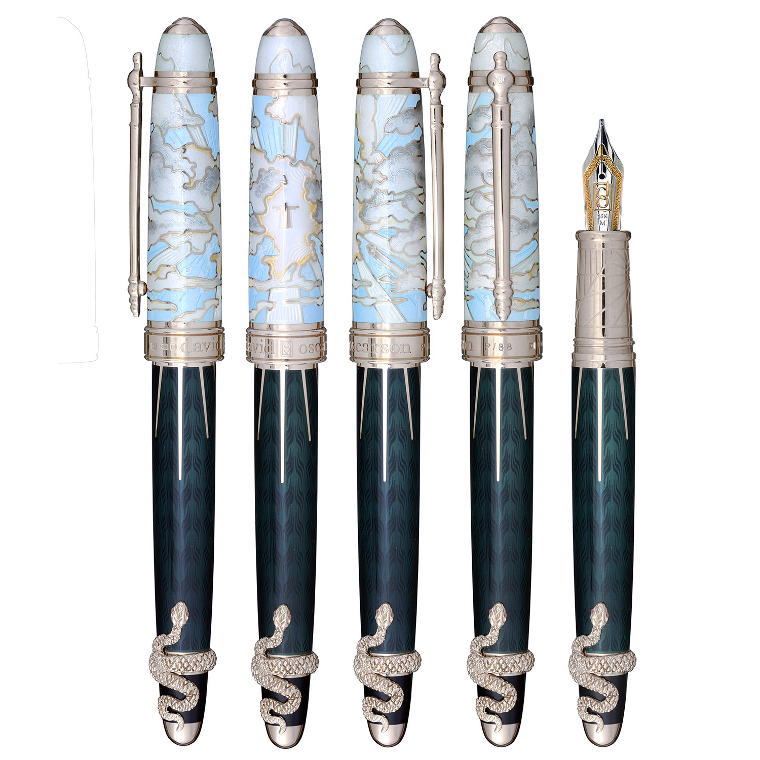 David Oscarson Deus Regit Light Blue ST Fountain pen David Oscarson Deus Regit Light Blue ST Fountain pen