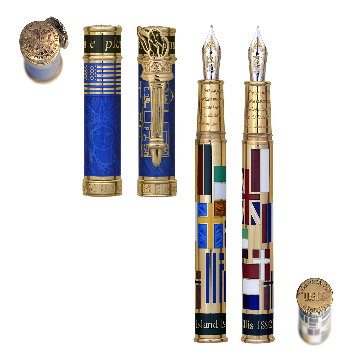 David Oscarson Ellis Island Sapphire Blue GT Fountain pen David Oscarson Ellis Island Sapphire Blue GT Fountain pen