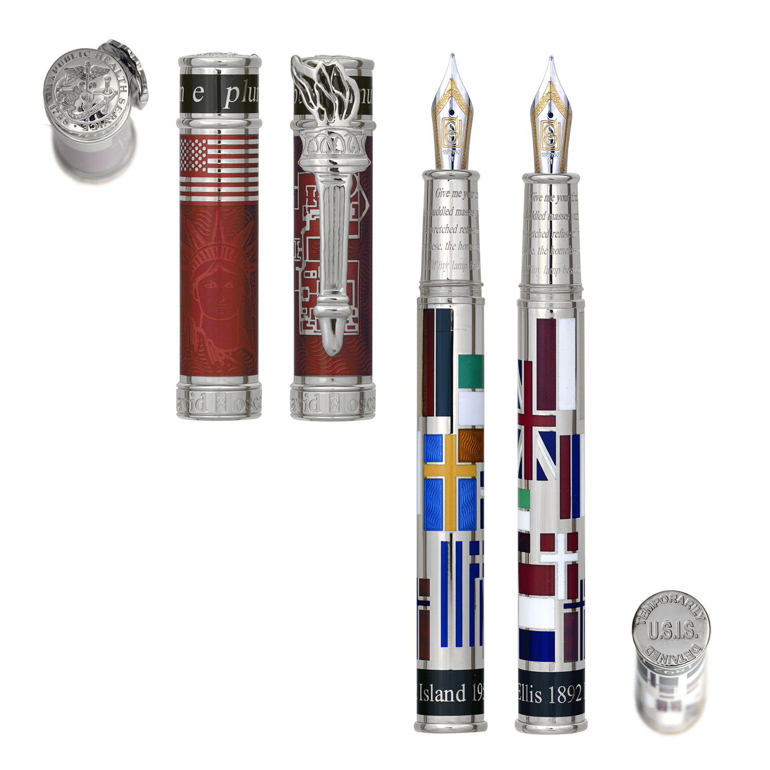 David Oscarson Ellis Island Ruby Red ST Fountain pen David Oscarson Ellis Island Ruby Red ST Fountain pen