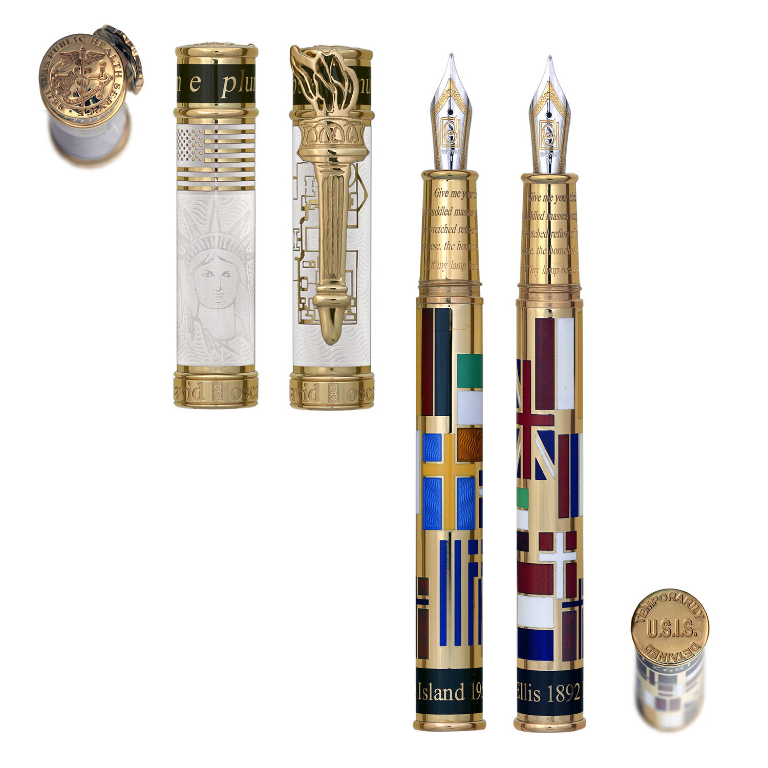 David Oscarson Ellis Island White GT Stylo Plume