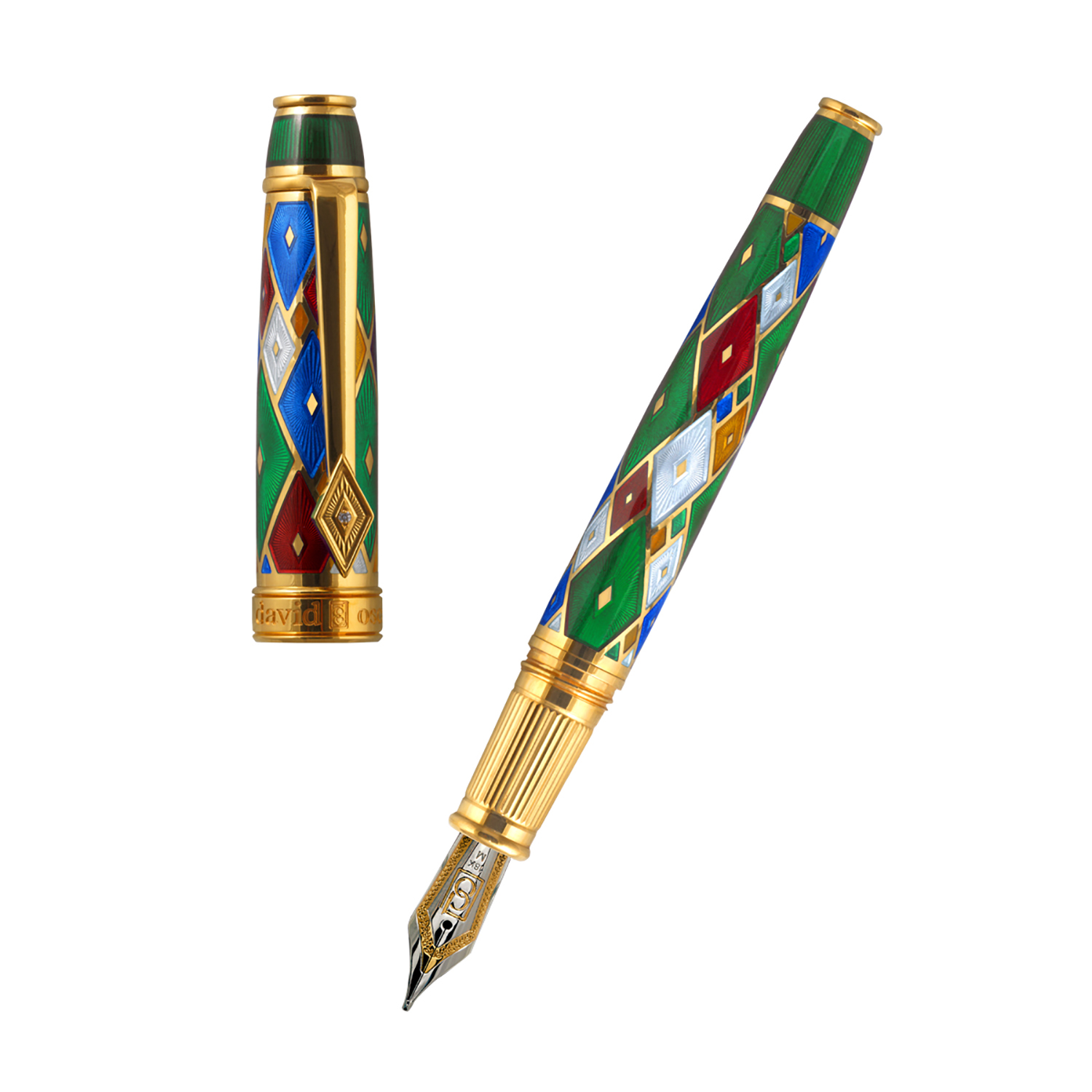 David Oscarson Harlequin Emerald Green GT Fountain pen David Oscarson Harlequin Emerald Green GT Fountain pen