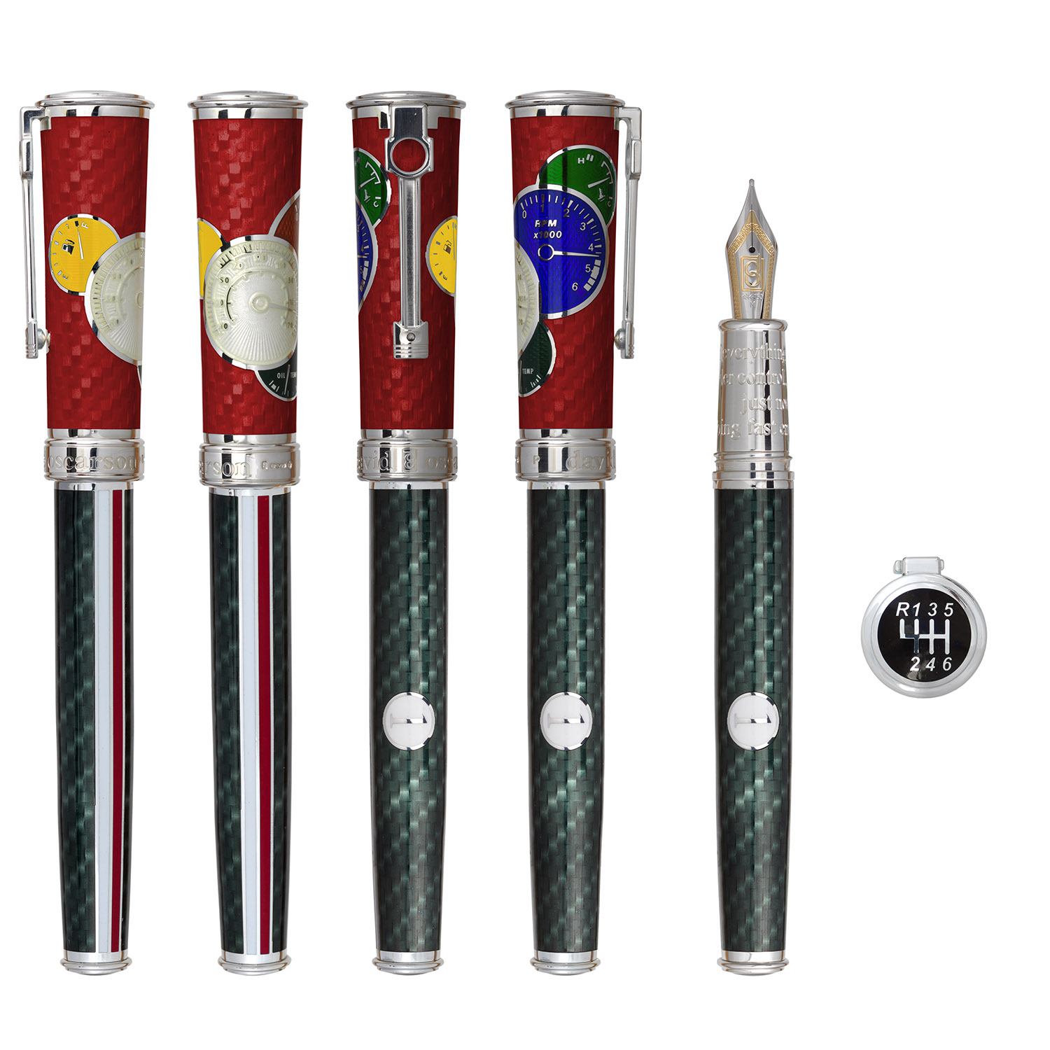 David Oscarson Take it to the Limit Fire Red & Carbon Black Fountain pen