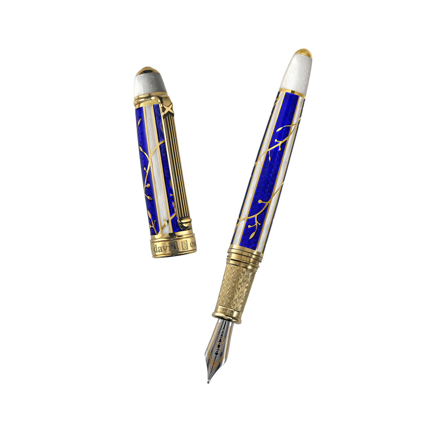 David Oscarson Trellis Sapphire Blue Füllfederhalter