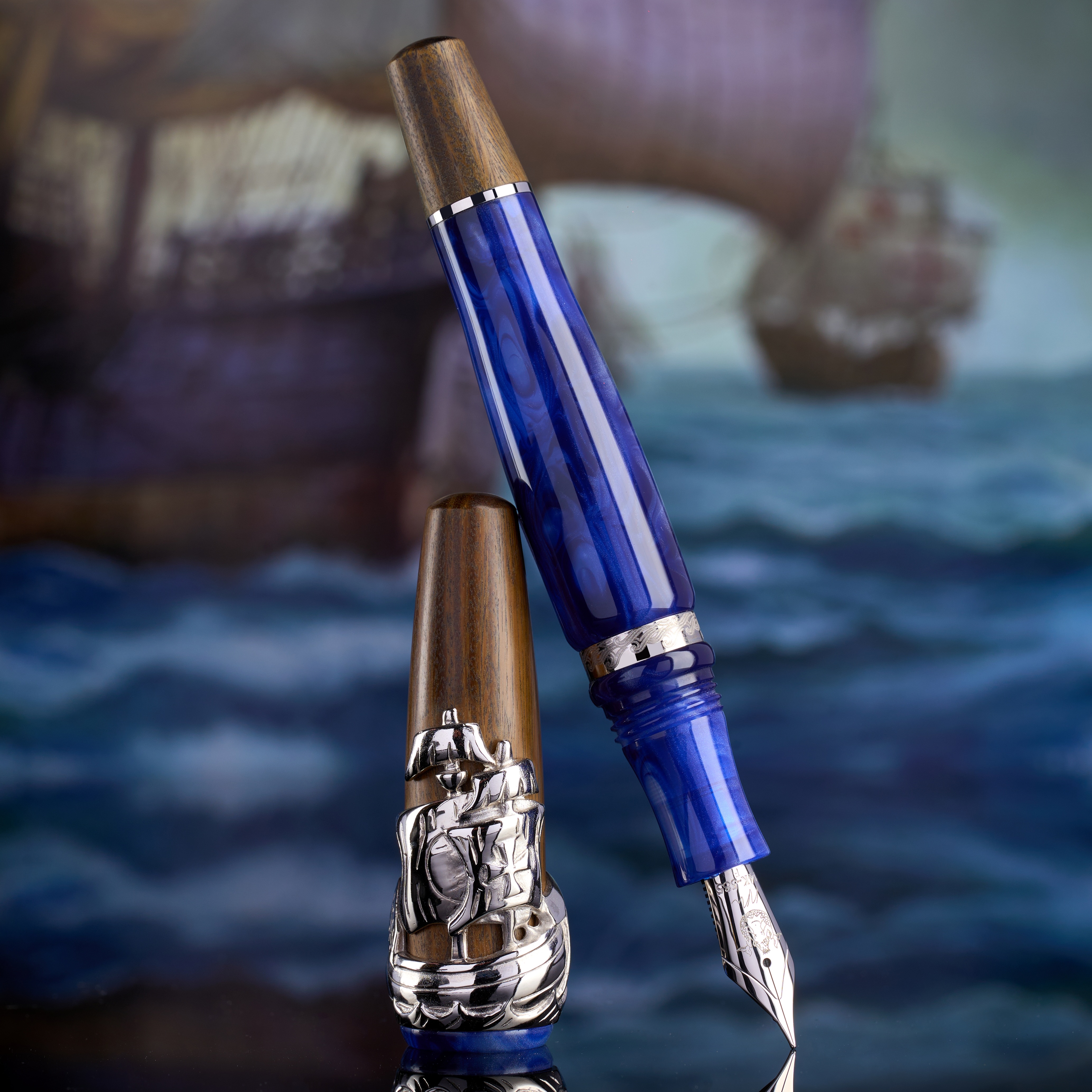 Nino Marino Signature Columbus Silver Pluma estilográfica
