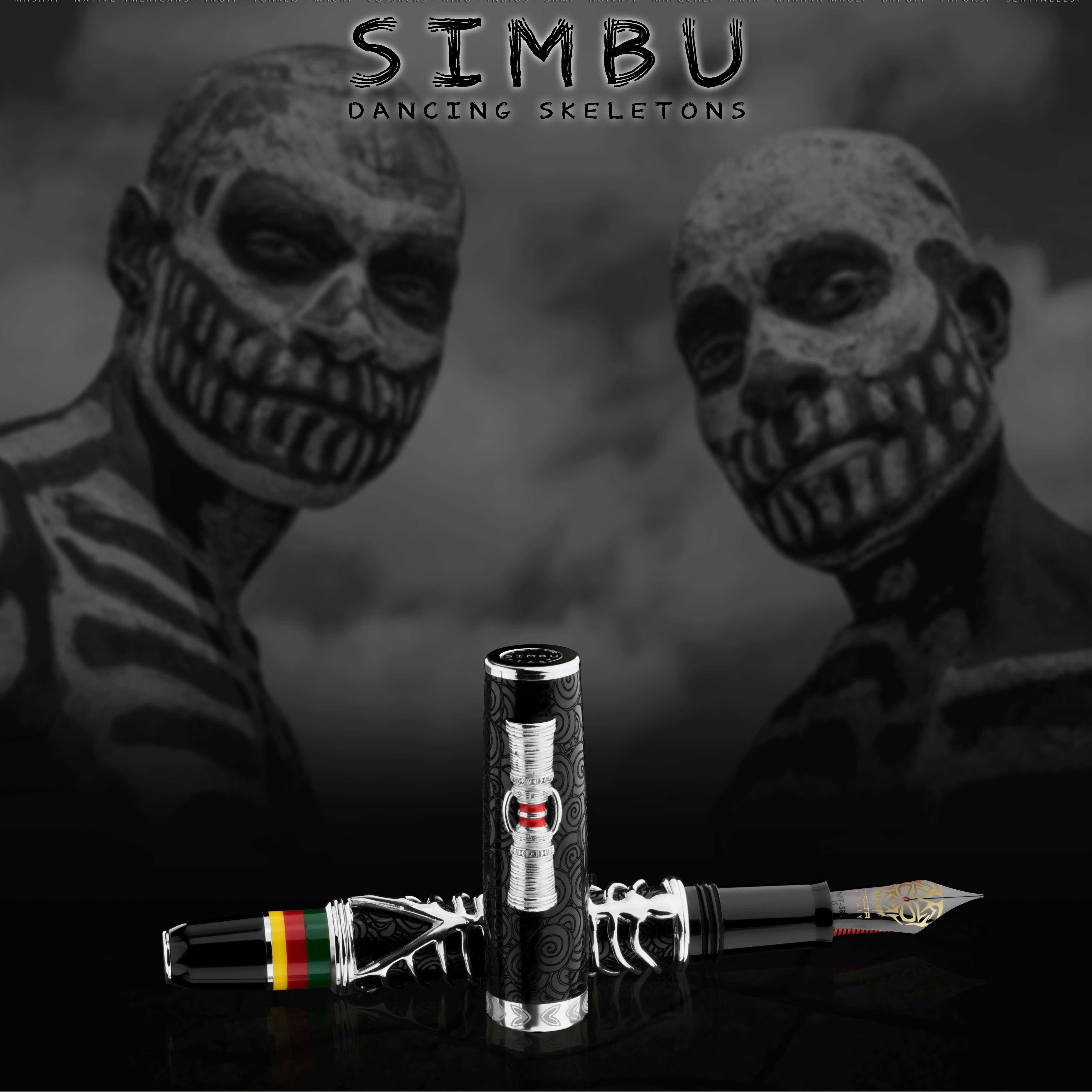 Delta Indigenous Simbu Black Sterling Silver LE ST Fountain pen Delta Indigenous Simbu Black Sterling Silver LE ST Fountain pen