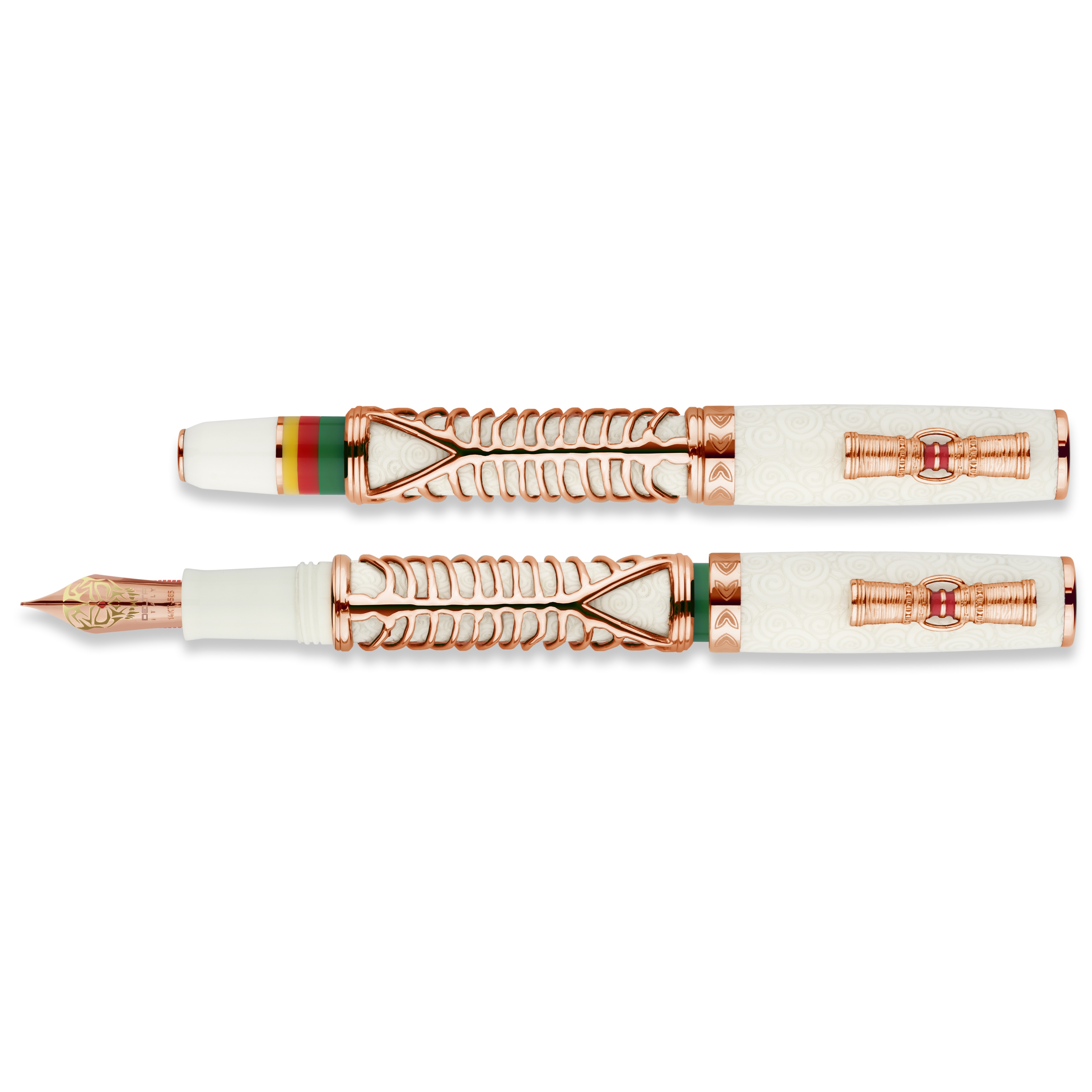 Delta Indigenous Simbu White Rose Gold LE RGT Fountain pen