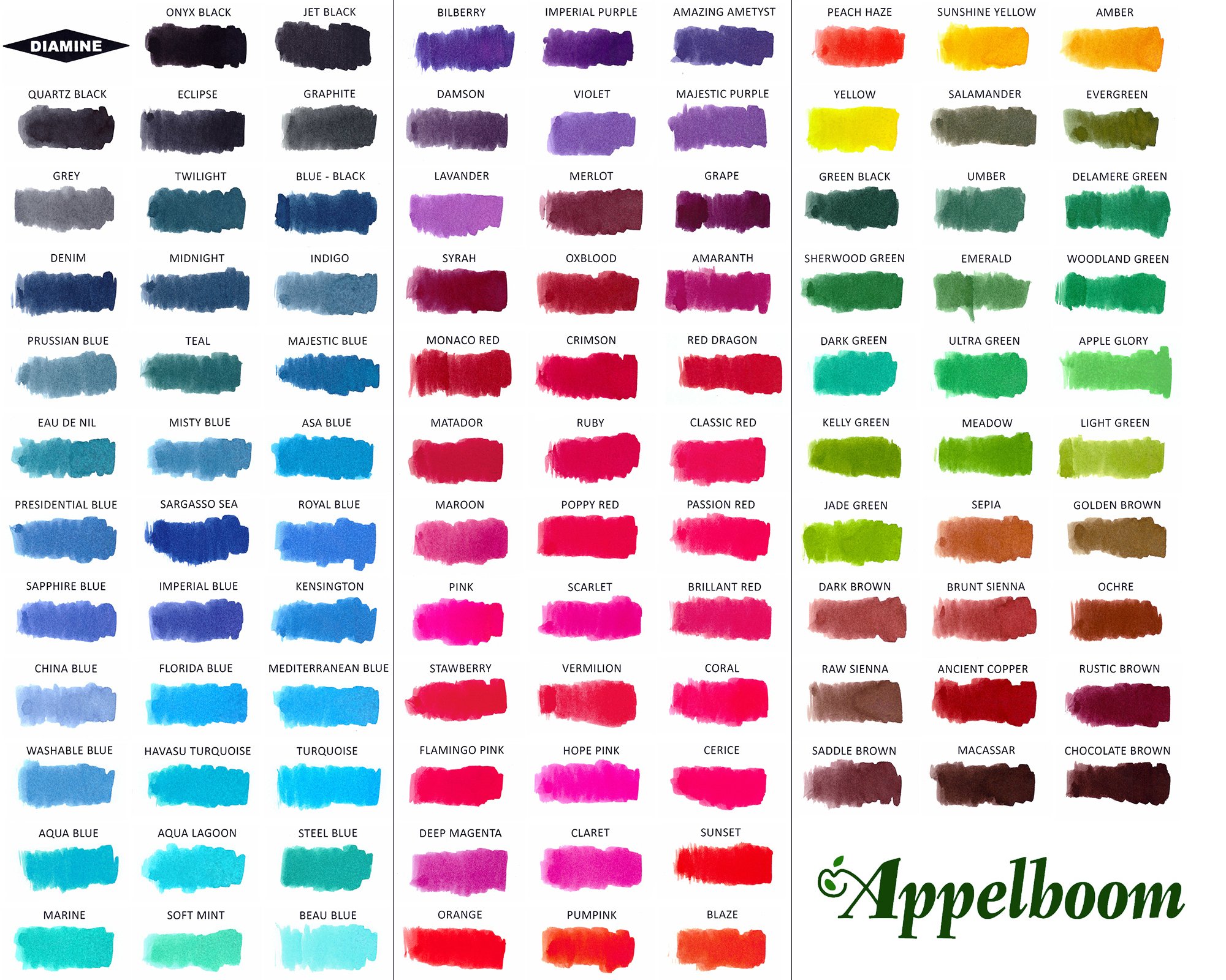 Diamine Ink - 30ml Ink Bottle (101 colors) Diamine Ink - 30ml Ink Bottle (101 colors)