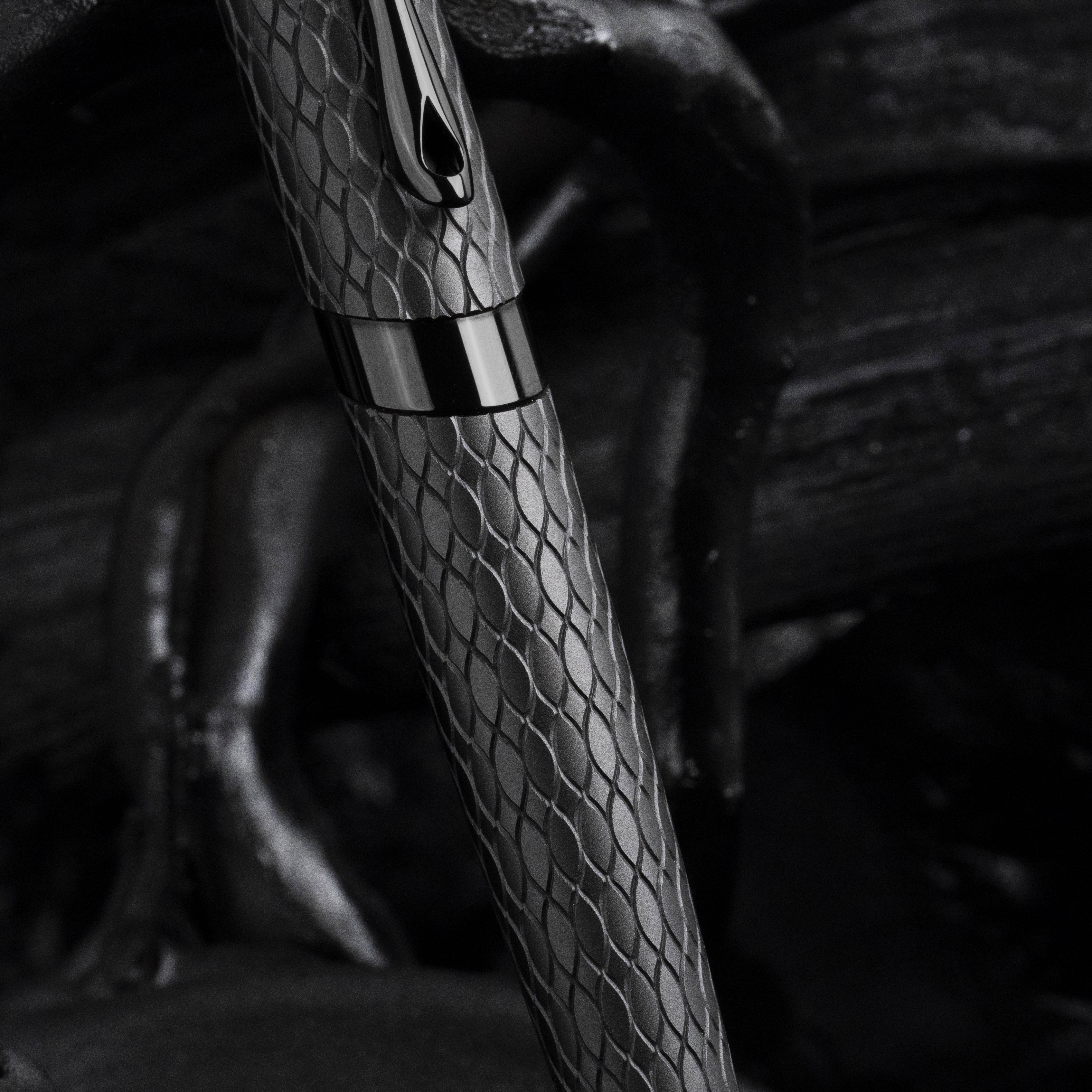 Diplomat Cobra Matte Black Guilloche Rollerball