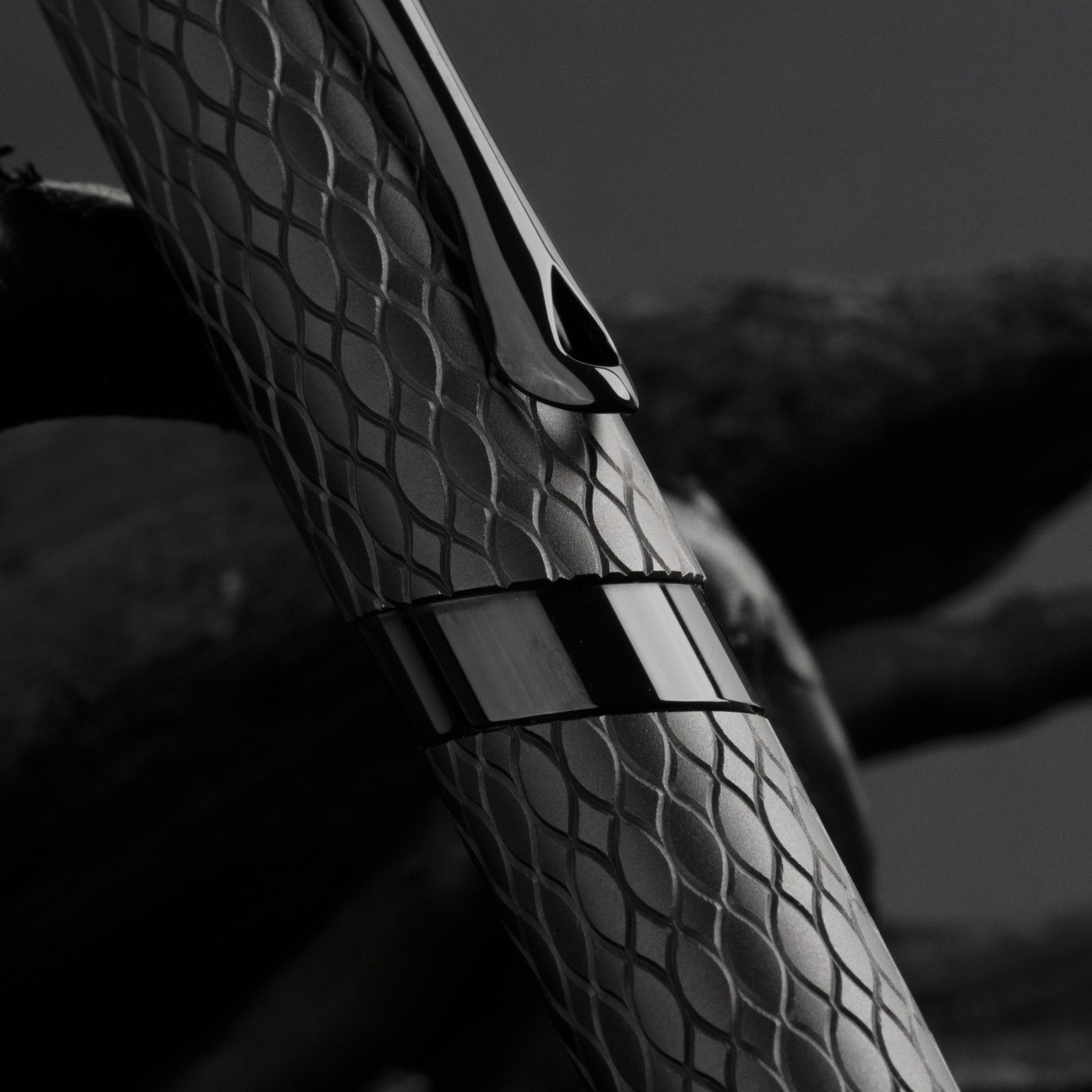 Diplomat Cobra Matte Black Guilloche Rollerball