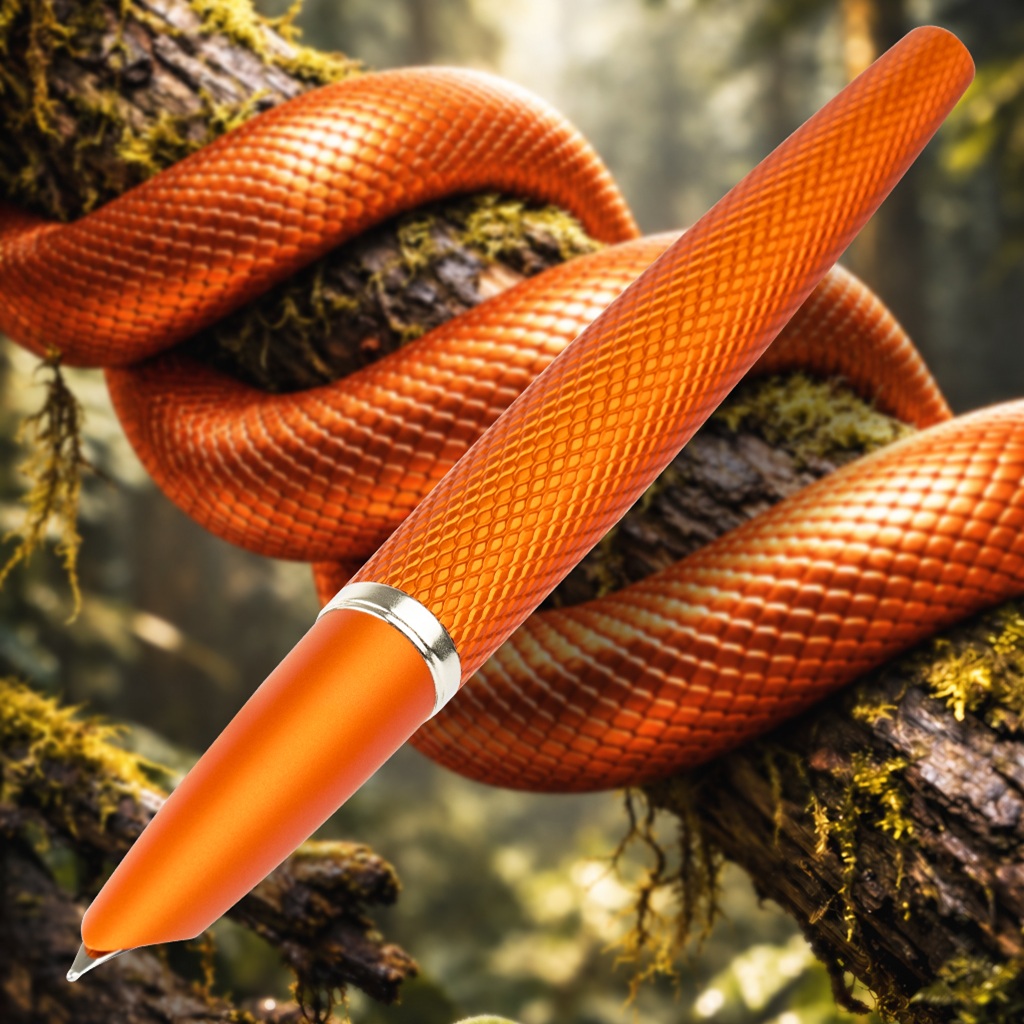 Diplomat Viper Orange Guilloche Fountain pen