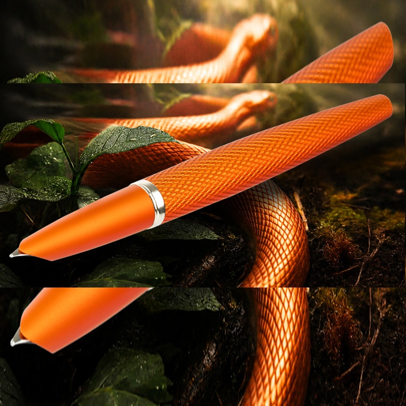 Diplomat Viper Orange Guilloche Fountain pen