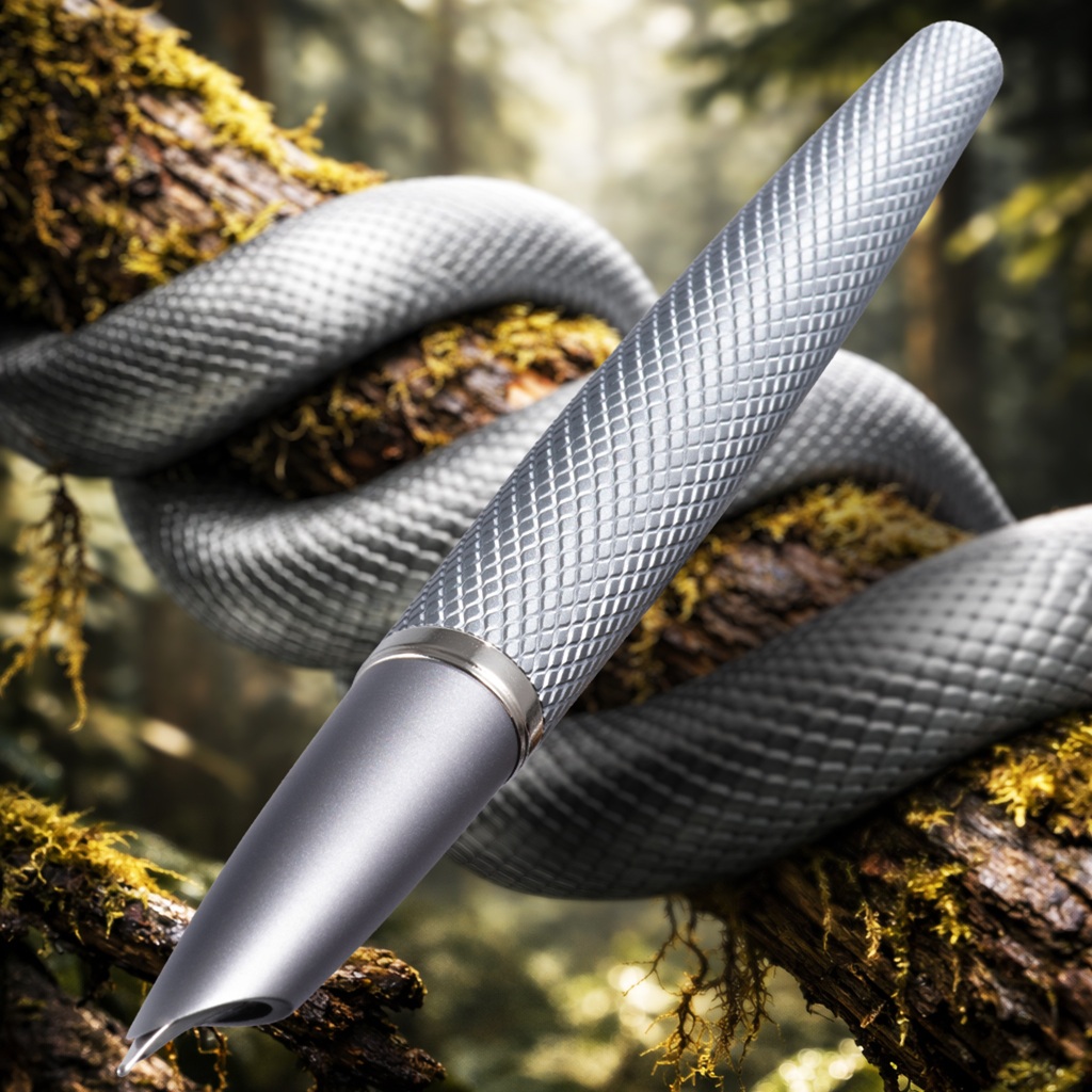 Diplomat Viper Silver Guilloche Stylo Plume