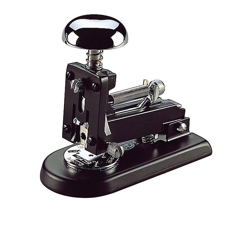 El Casco Shiny Chrome & Black Desk Stapler Small