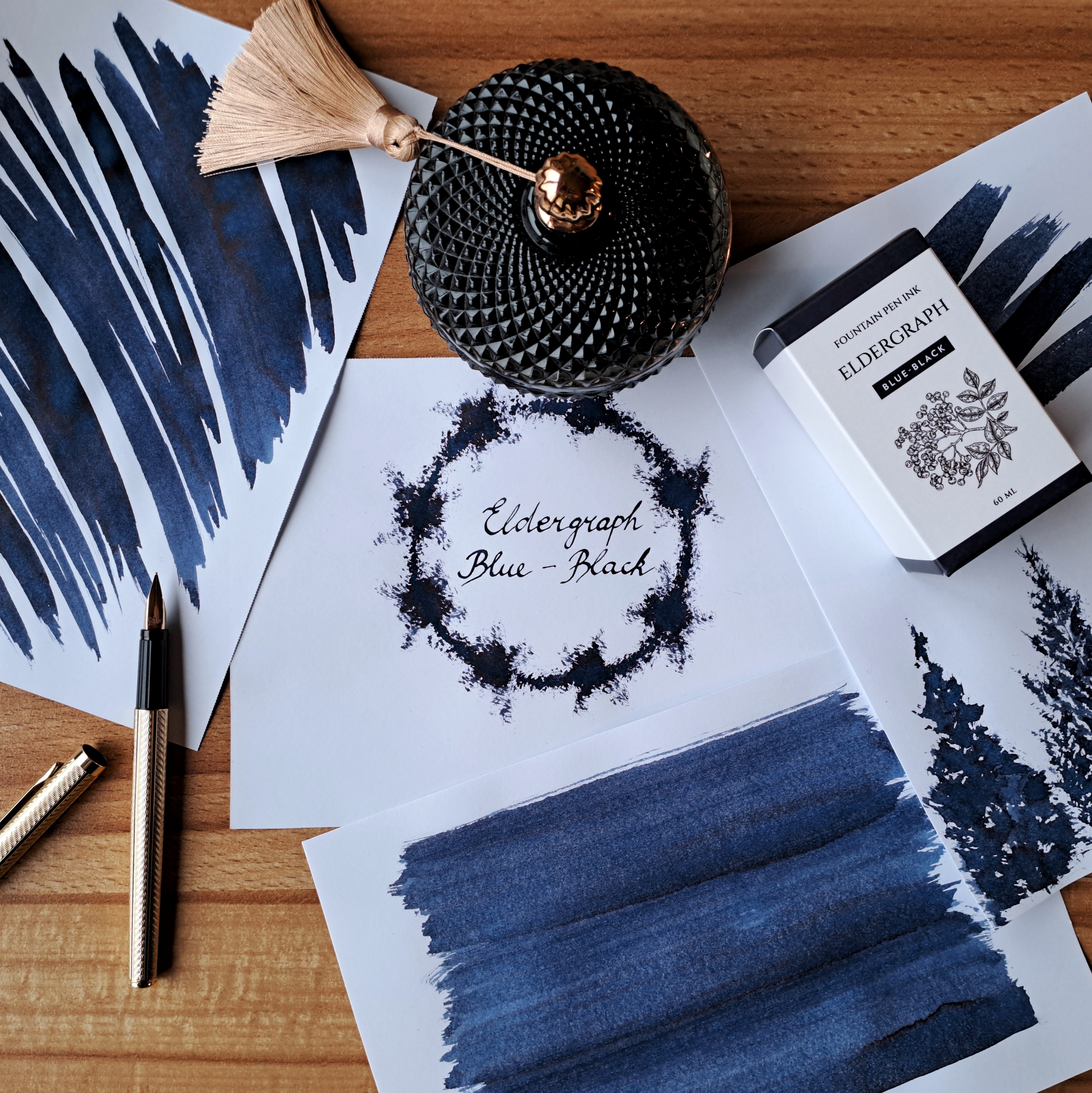 Eldergraph Blue-Black 60ml Ink Bottle Eldergraph Blue-Black 60ml Ink Bottle